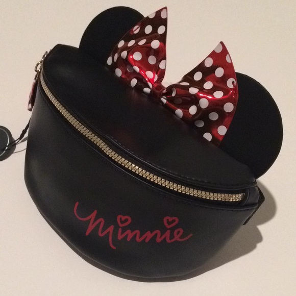 Disney Minnie Mouse Bow Fanny Pack Belt Bag Black - Picture 2 of 8